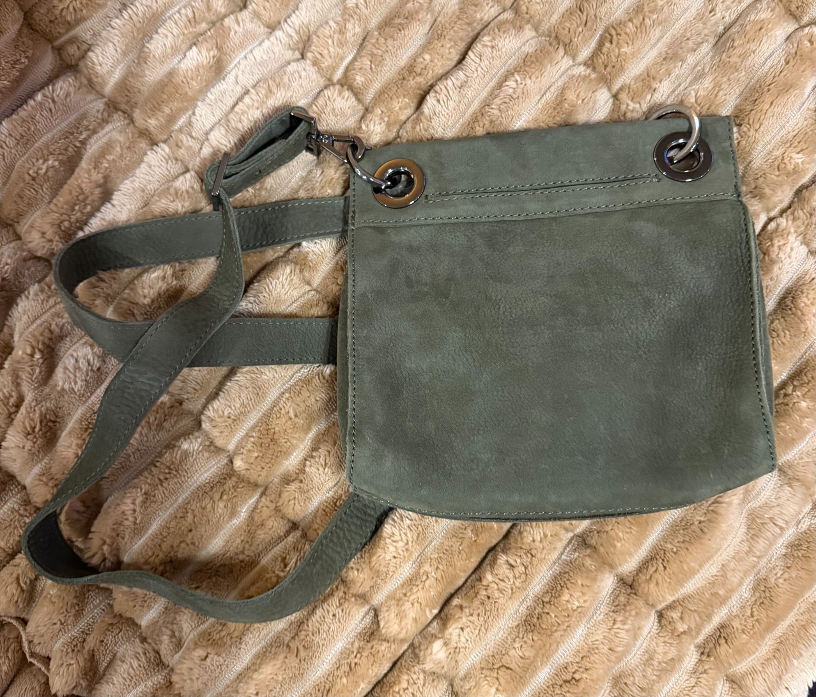 Hammitt Tony Small Olive Natural Leather Crossbody