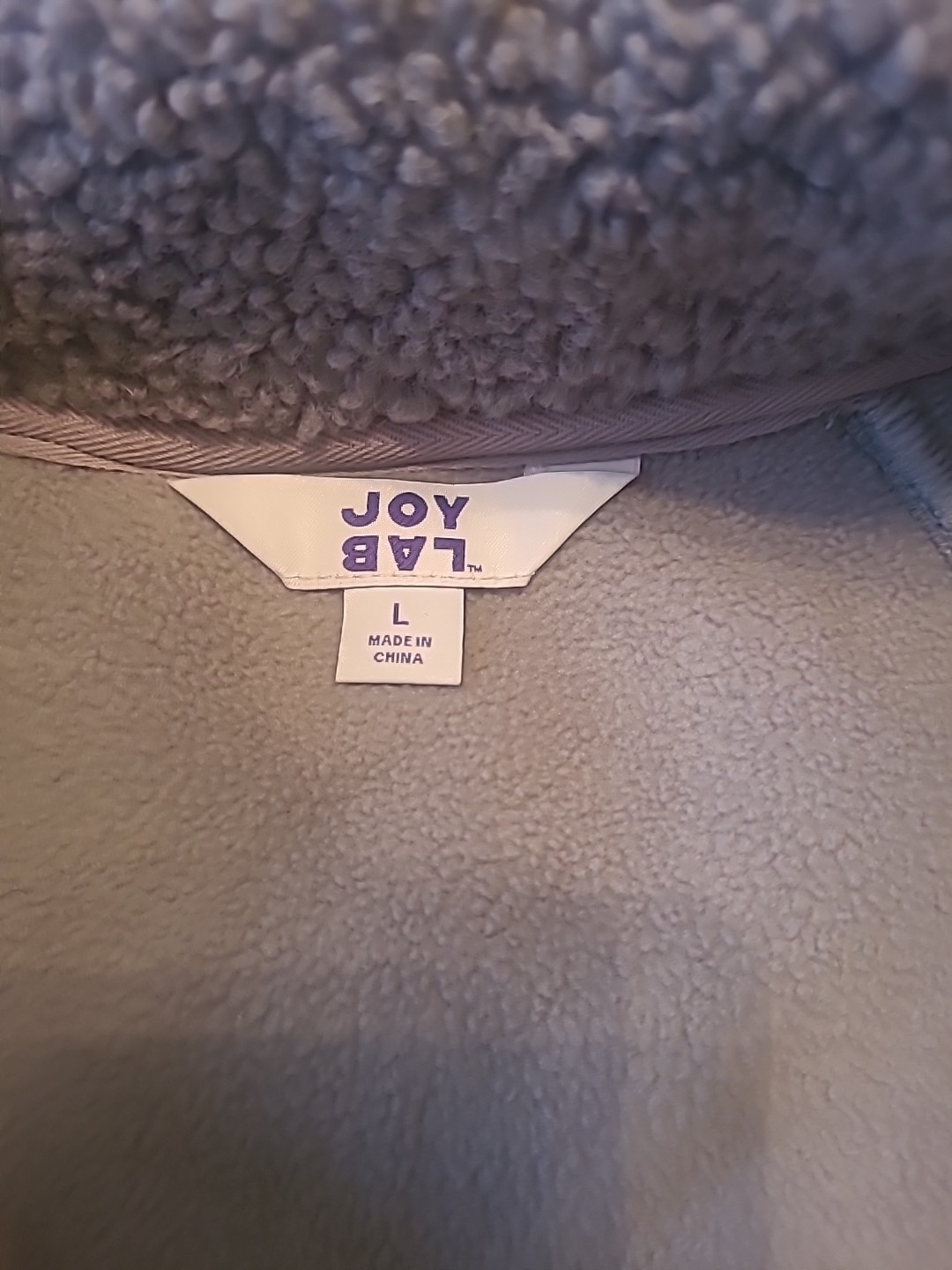 2 Joy Lab 1/2 Zip Sharpa Pullover Blue & Gray Cropped Plush Drawstring Hem…