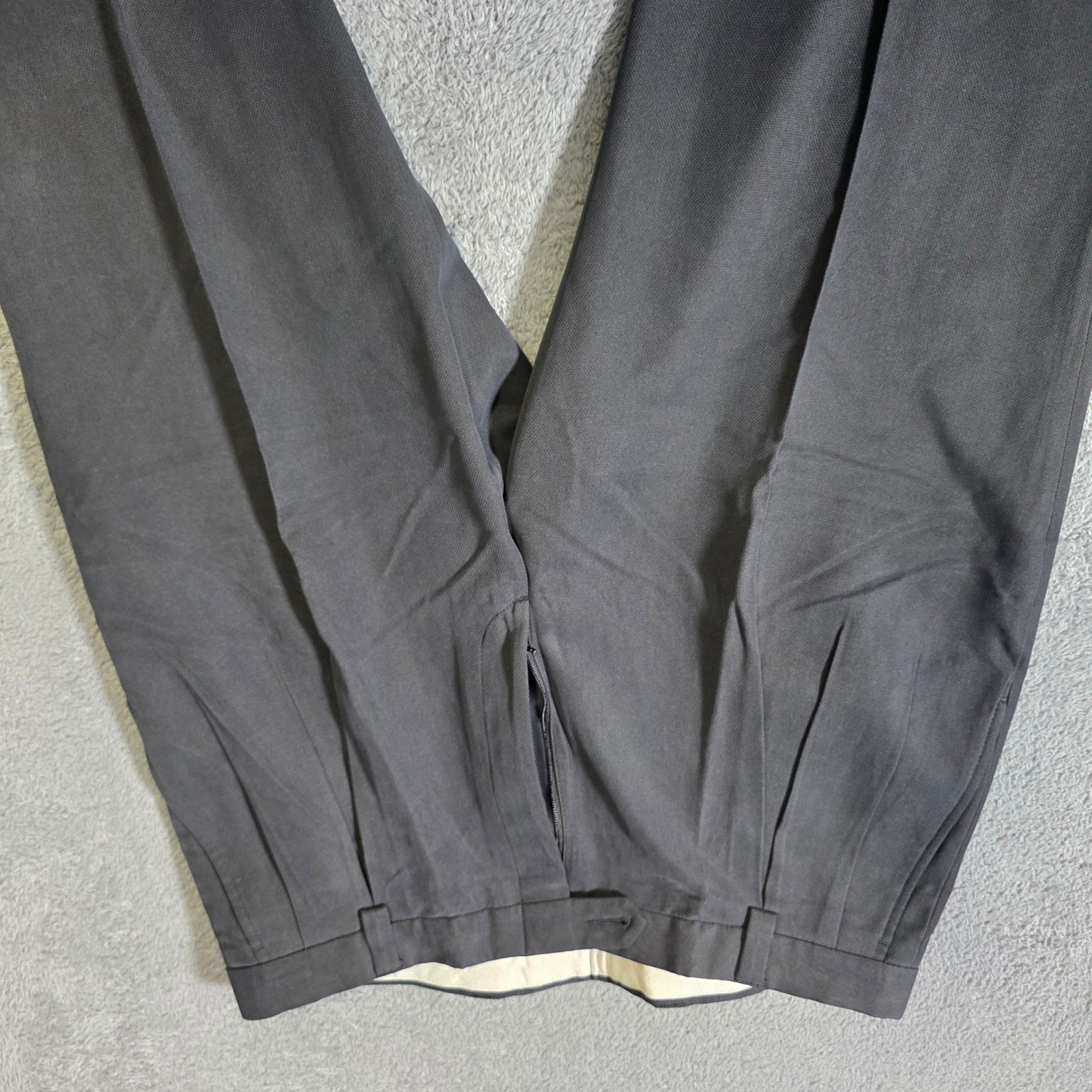Austin Reed Mens 38 Dress Pants Charcoal Grey Double Pleated Tencel Blend NWT