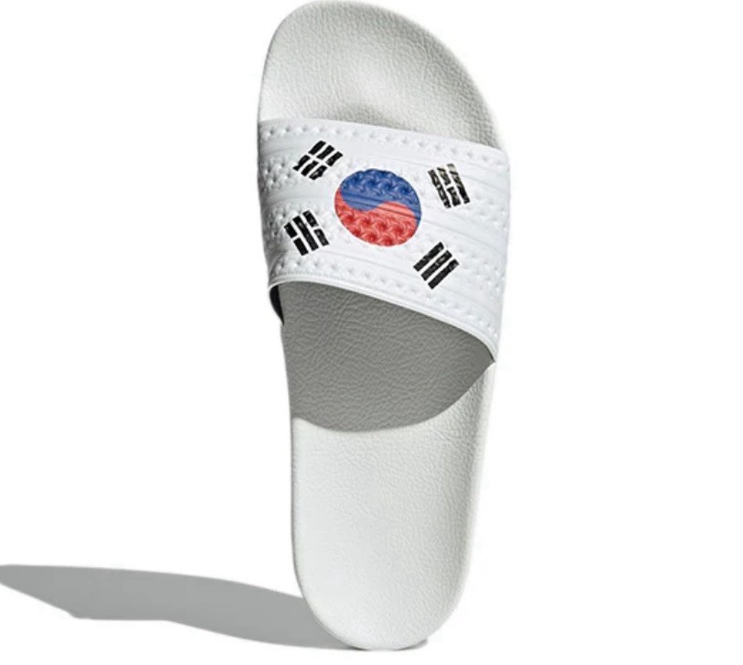 adidas Adilette S. Korea Slide Sandals White Men’s US 11 World Cup