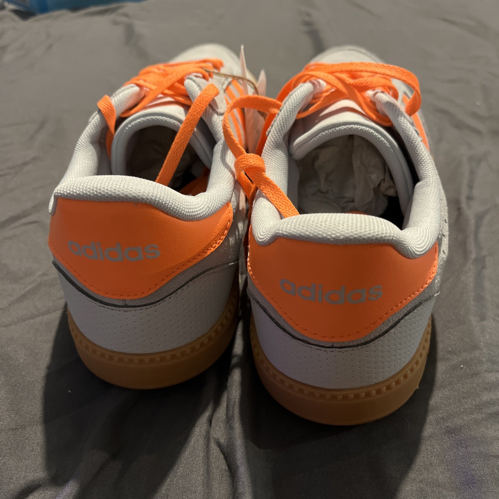 Adidas Breaknet Sleek Womens Size 10 Gray Orange Gum Sole Sneakers NEW