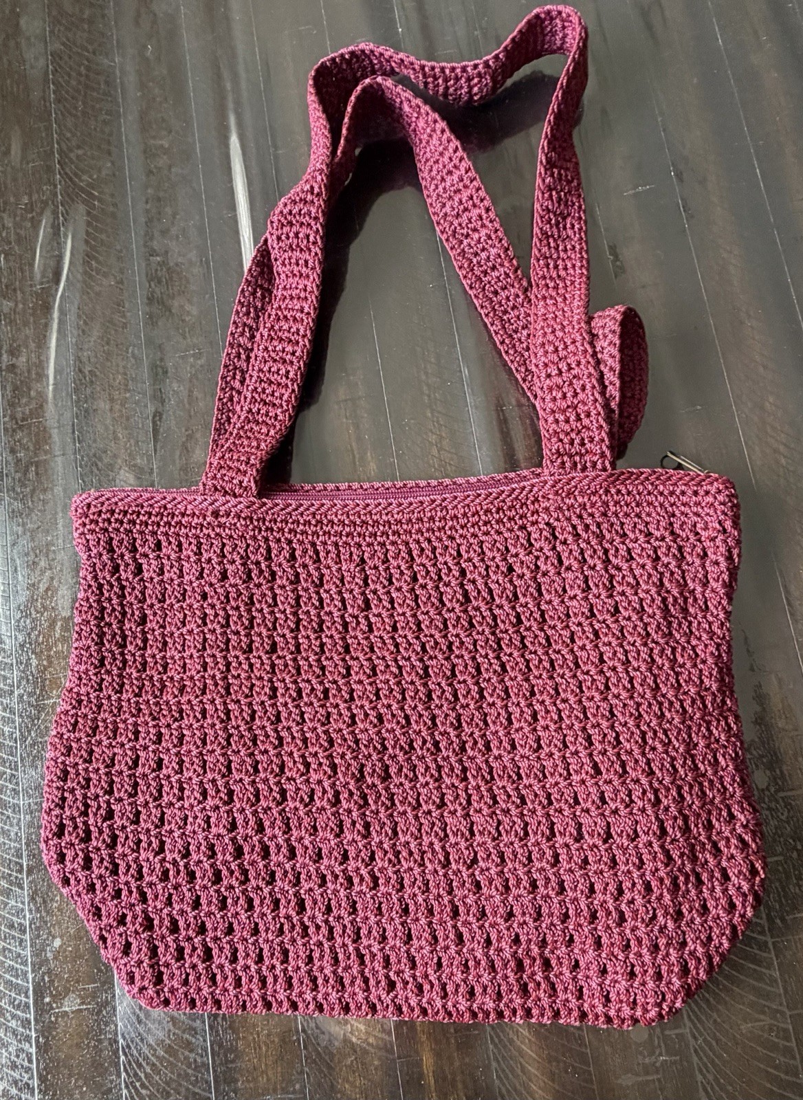 the SAK Crocheted Patterned Medium Shoulder Bag