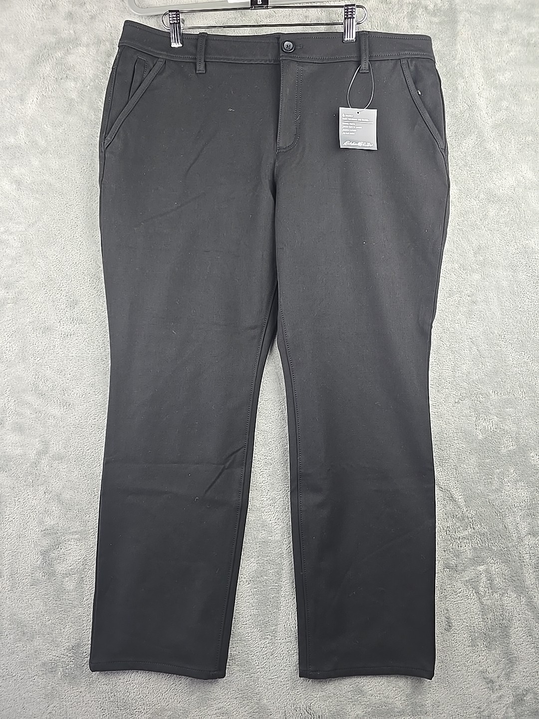Eddie Bauer Travel Pant Women 14 38×28 Black Slightly Curvy Slim Stretch Travex