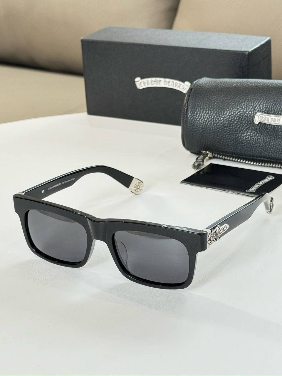Sunglasses Philipp Plein Men’s Black Square Gray Lenses Luxury Designer New