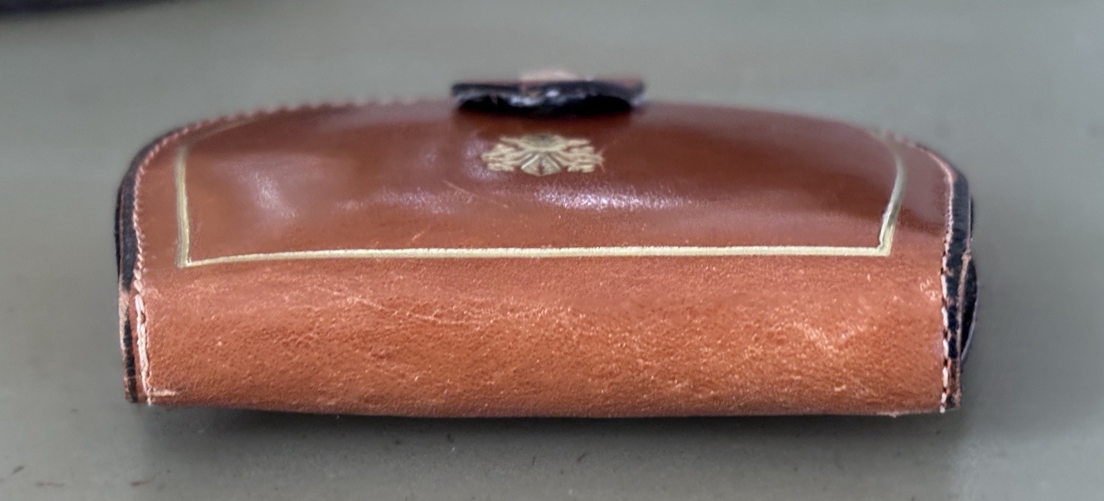 Vintage Florentine Leather Hand Tooled Tacco Coin And Jewelry Holder Pouch Brown