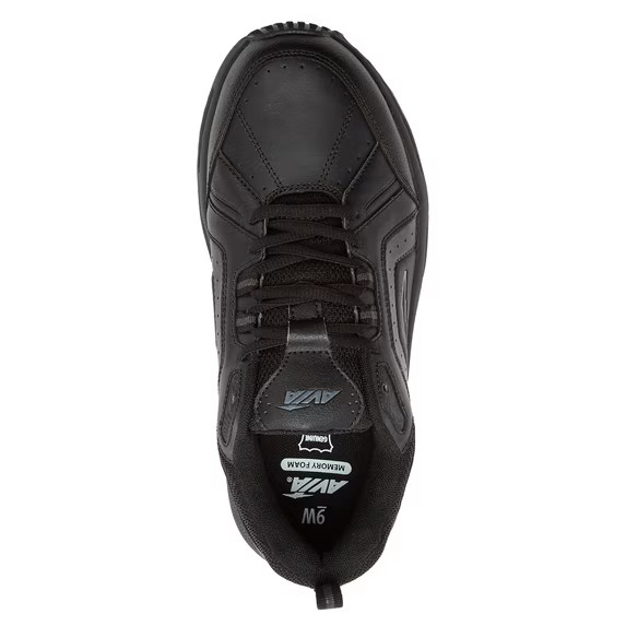 Avia Men’s Quickstep Wide Width Lace Up Walking Shoes NWT Black