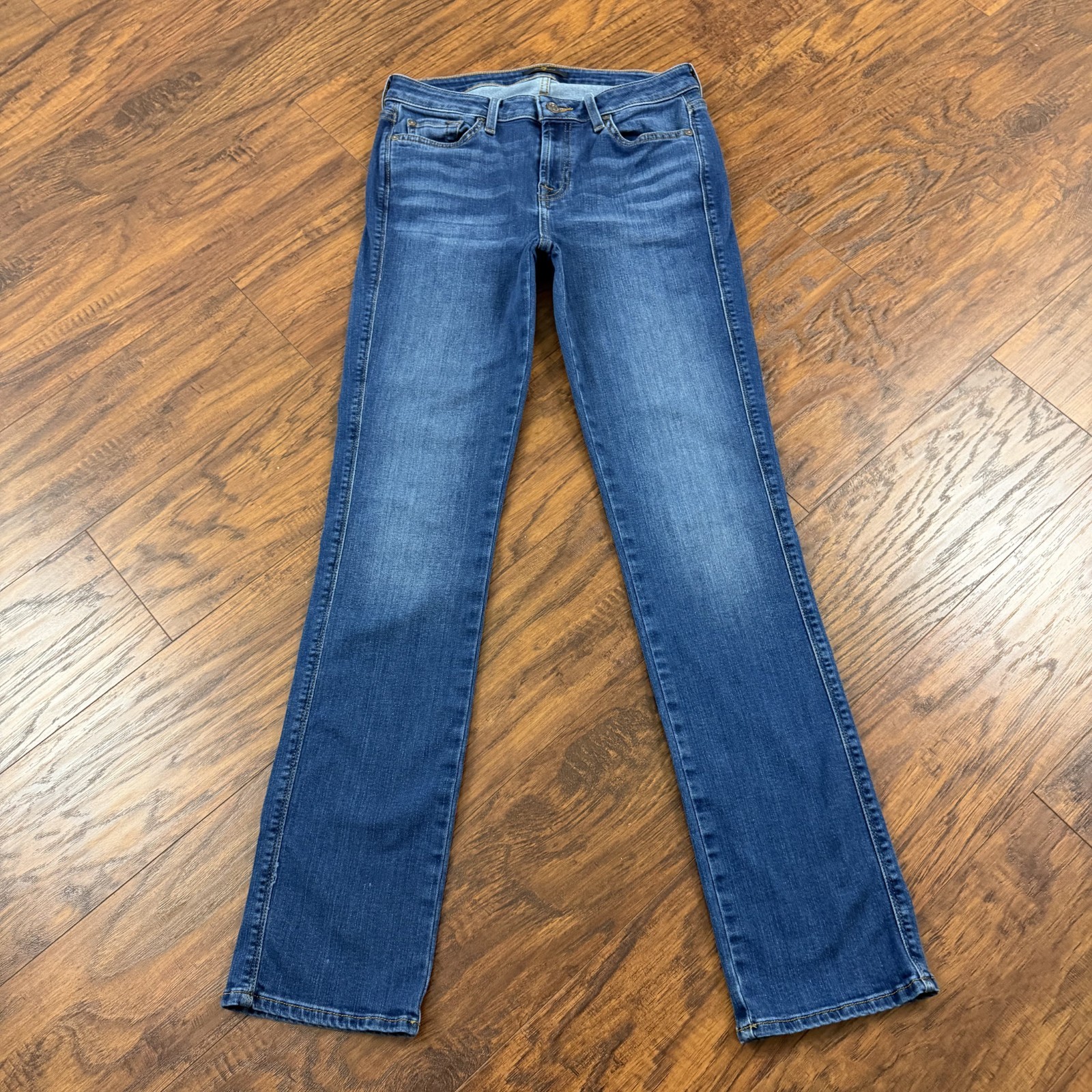 7 For All Mankind Jeans Womens 27 Straight Mid Rise Stretch Denim Kimmie 27×32