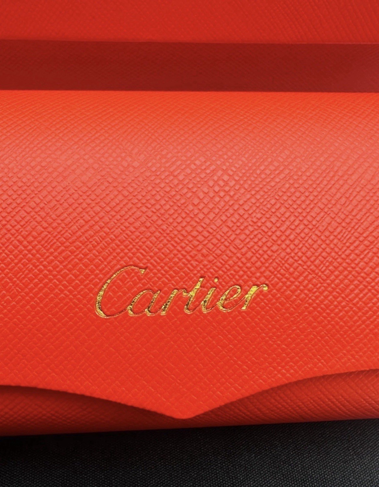 Cartier Big C Diamond Cut Red to Blue Fade Frameless Lens Gold Frame