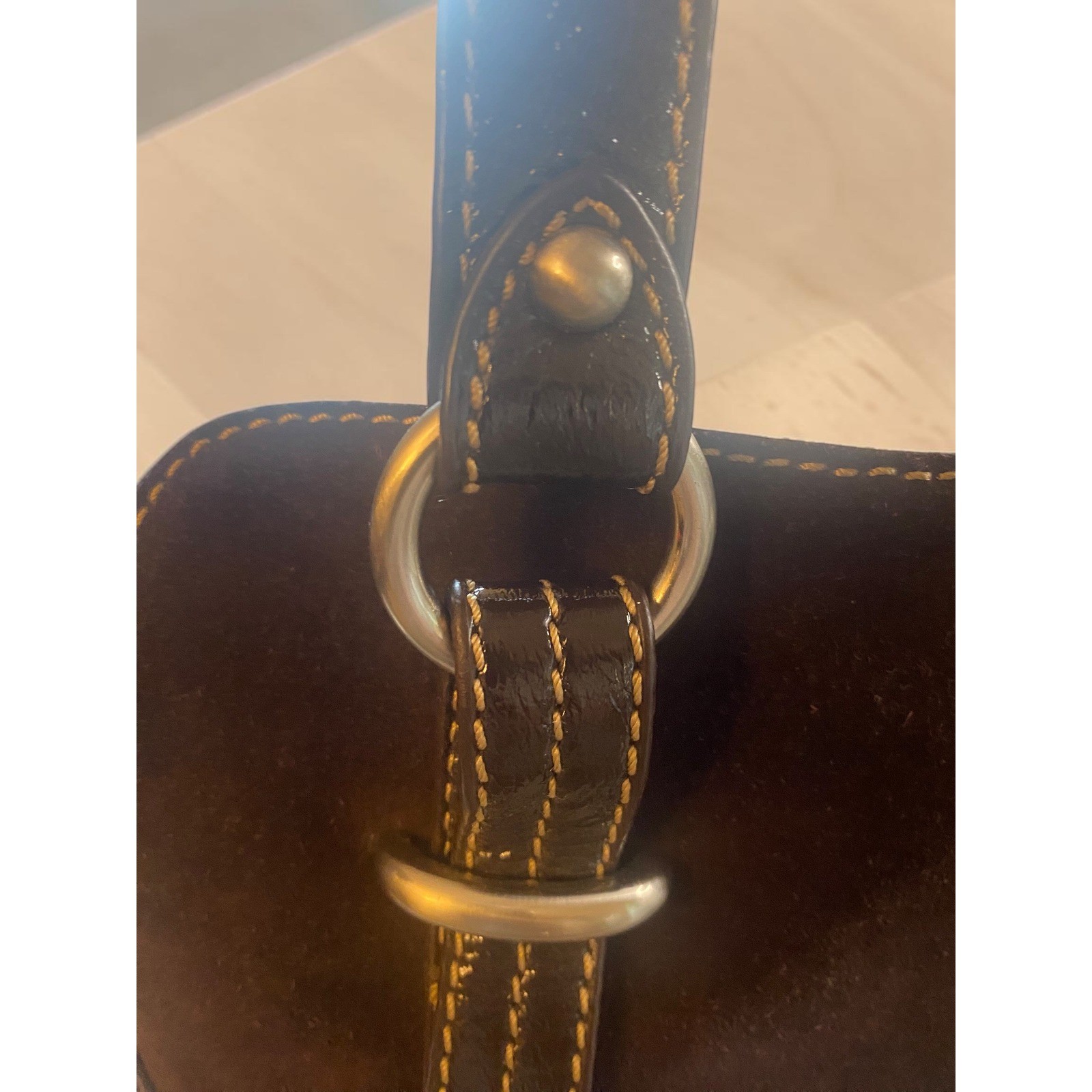The Sak Satchel Brown Suede & Patent Leather Shoulder Bag