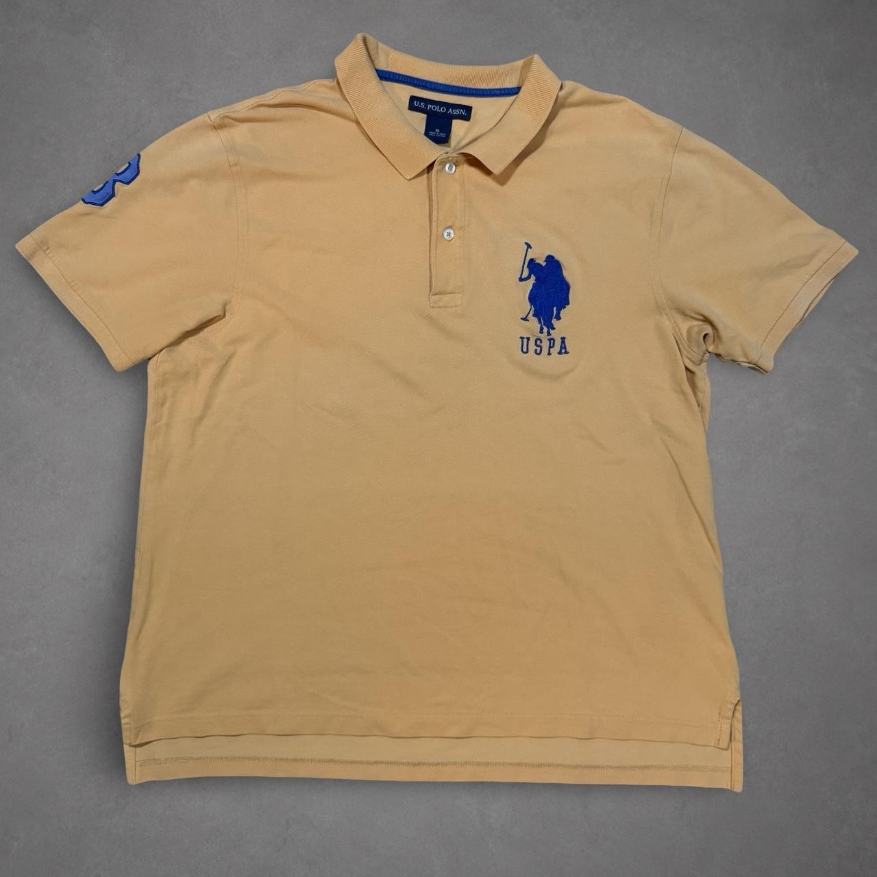 U.S. Polo Assn. Tan Polo Shirt XL Big Logo Short Sleeve Cotton