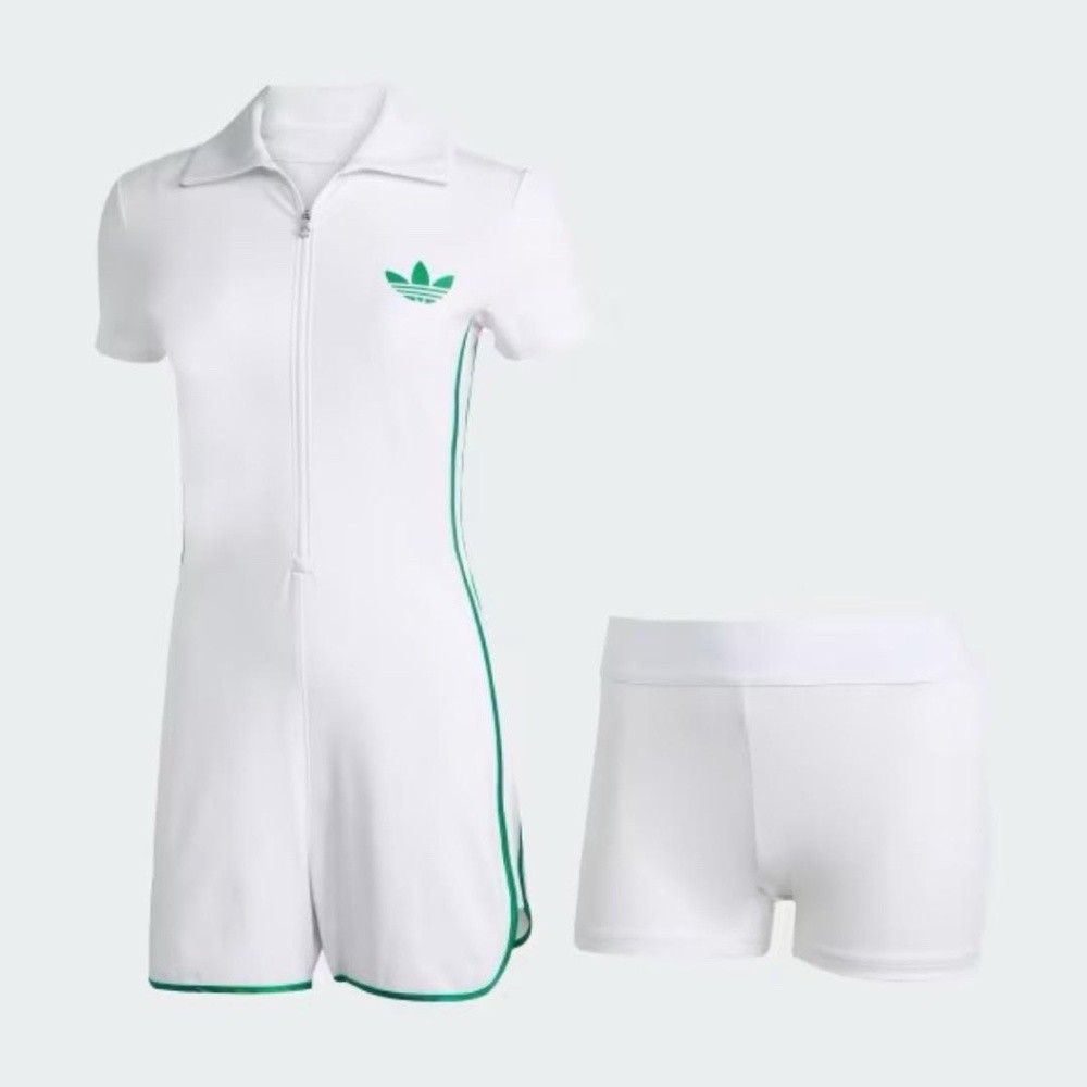 Adidas Pro One Piece Zip Shorts Romper‎ Jumpsuit Tennis Pickleball White M NWT