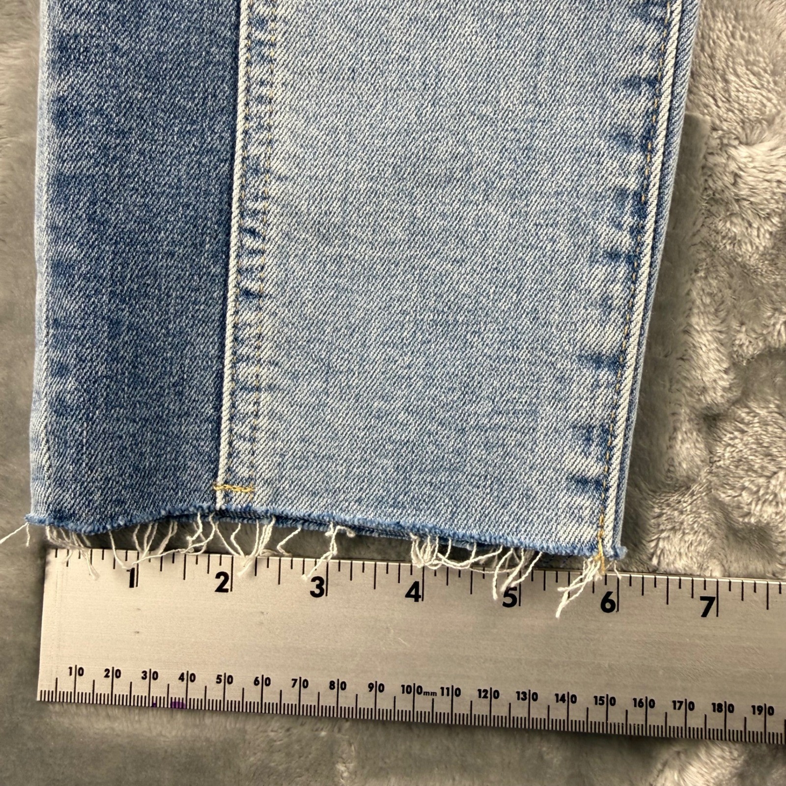 Gap Vintage Slim High Rise Two Tone Tuxedo Stripe Jeans Indigo 27/4 Tall Raw Hem