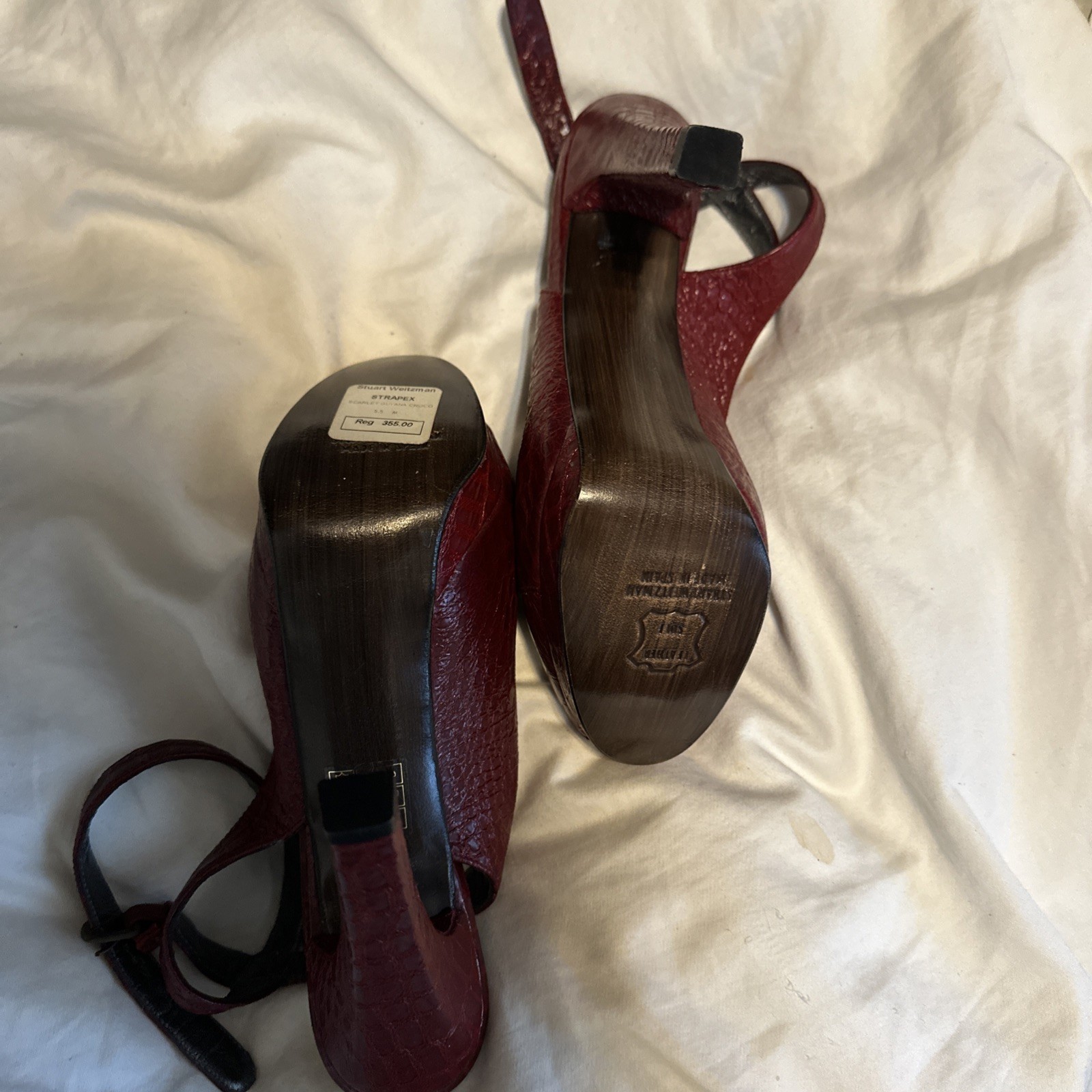 Stuart Weitzman Sky High Size 5.5 BURGANDY Platform ORIGINAL PRICE $355