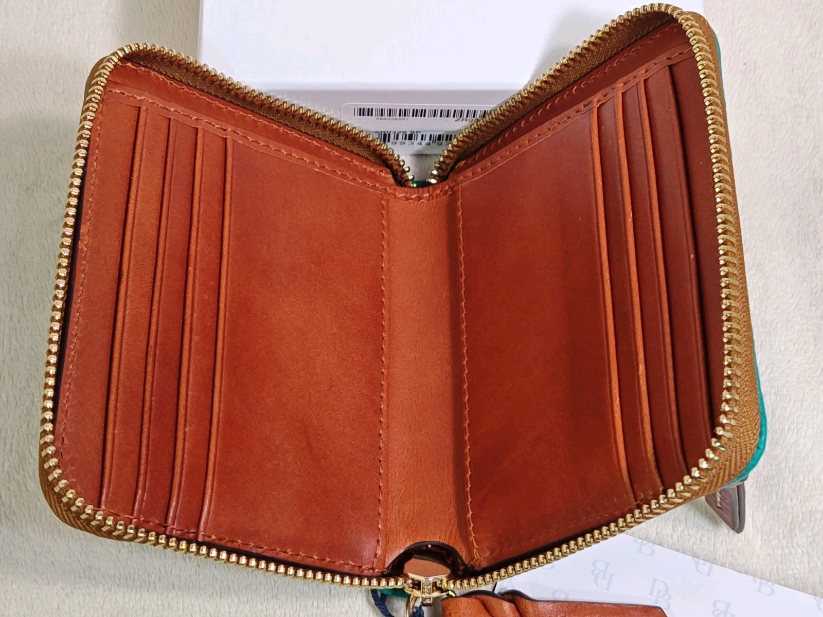 Dooney & Bourke Pebble Grain Small Zip Around Wallet Clutch Spearmint