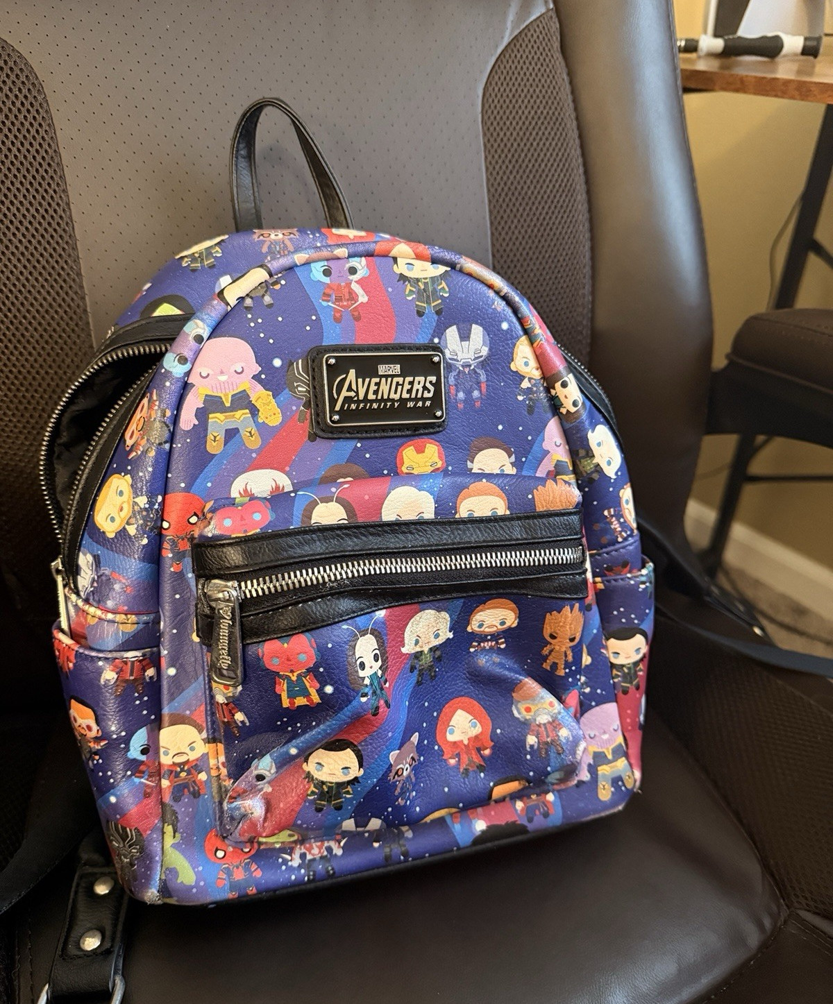Marvel Avengers Infinity War Mini Backpack & Zip-Around Wallet, Blue Comic Print