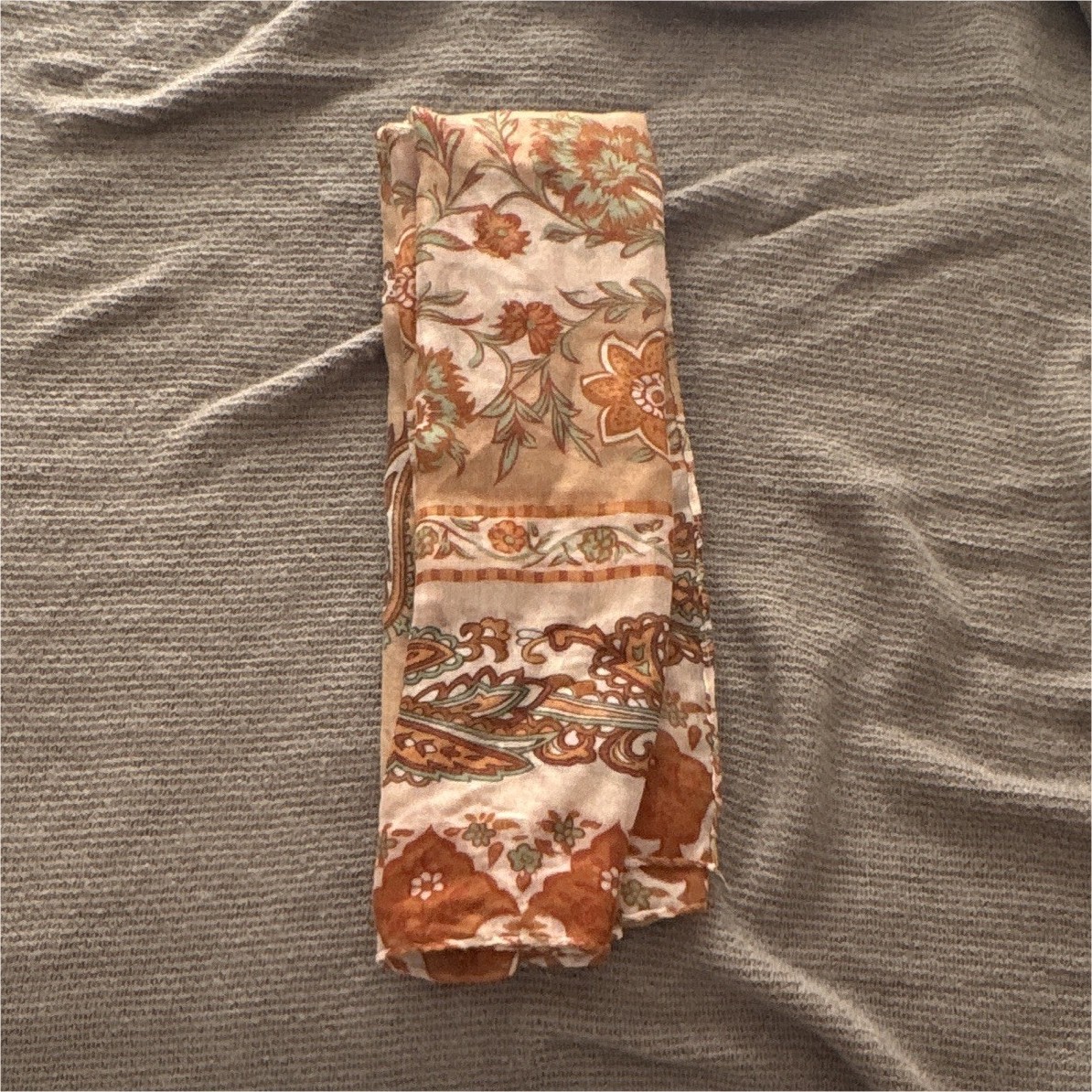 Women’s Beige Brown Orange Green Floral Paisley Scarf Wrap Fashion Accessory