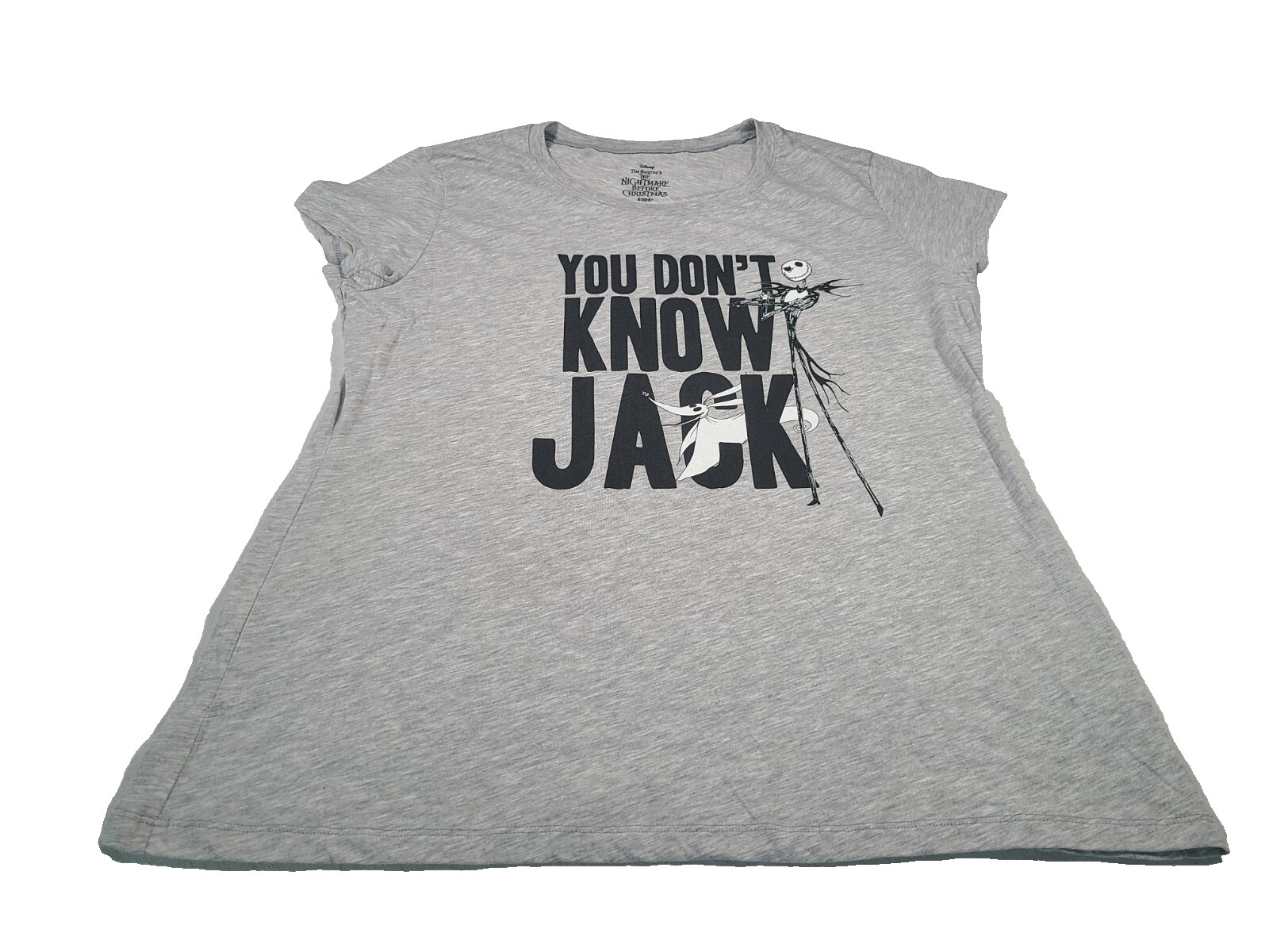Jack Skelington Shirt Womens 3XL Gray Nightmare Before Christmas Tim Burton