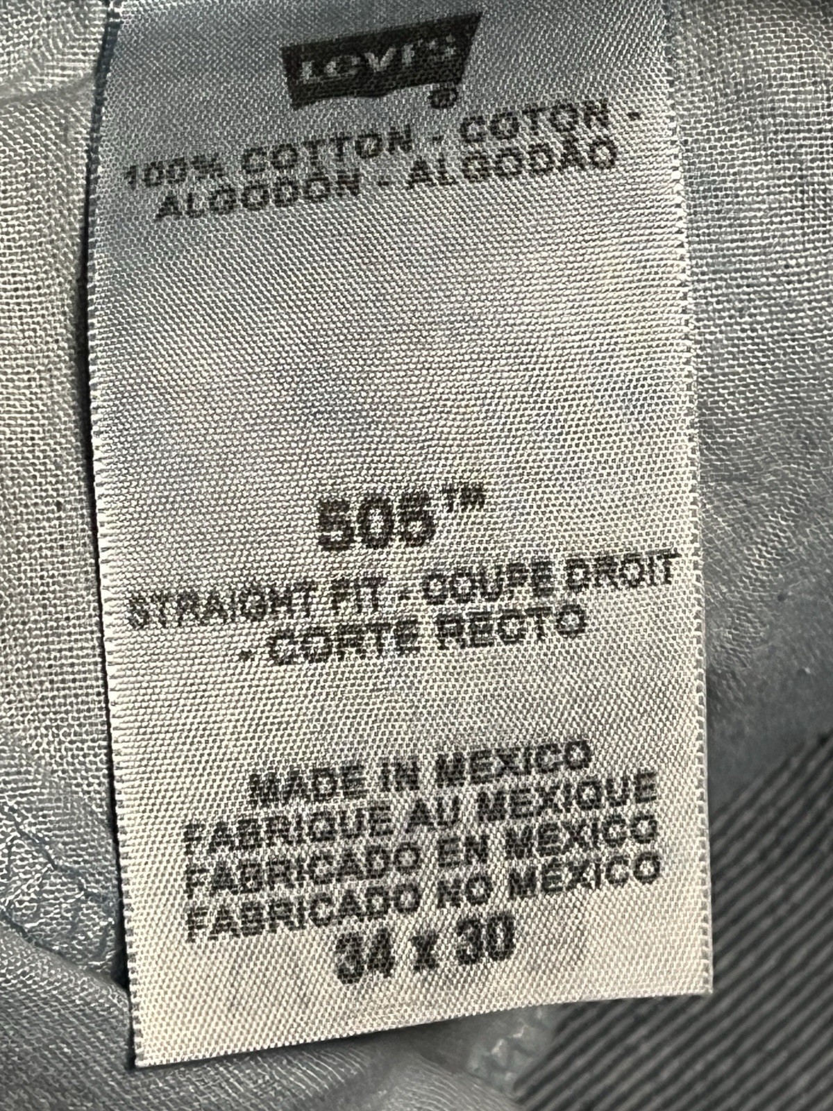 Levis 505 Straight Fit Blue Size 34×30 Men’s Jeans, Never Worn