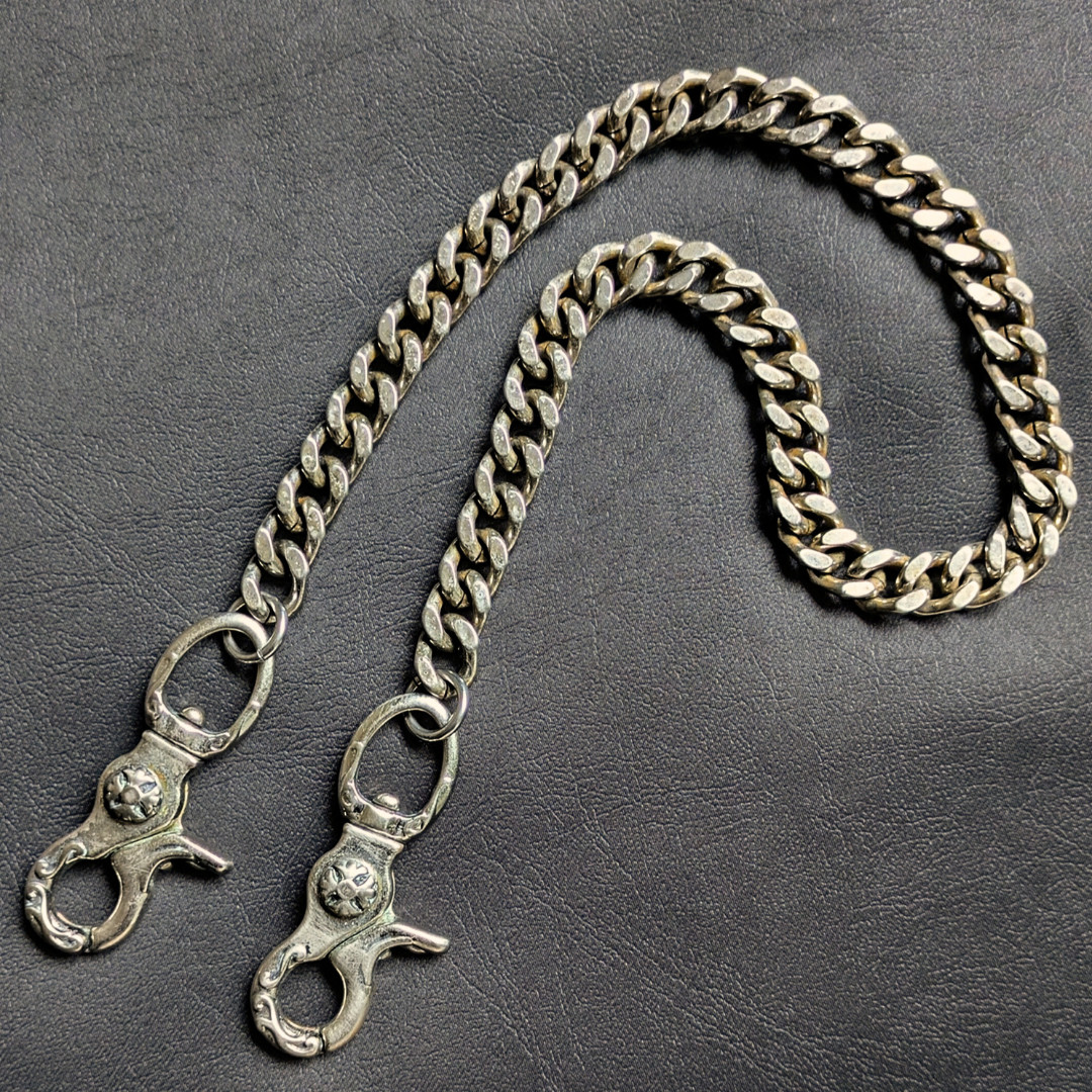 Solid brass Stainless steel Wallet chain Vintage finish Handmade in Japan ZLSK
