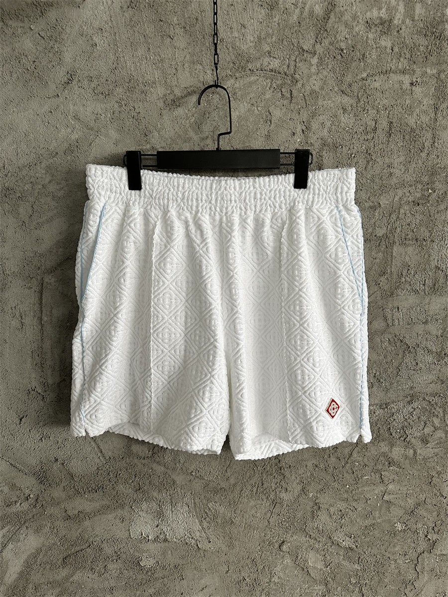 Casablanca Men Towel Knit Embroidered Loose Straight 5 Inch Cotton Casual Summer