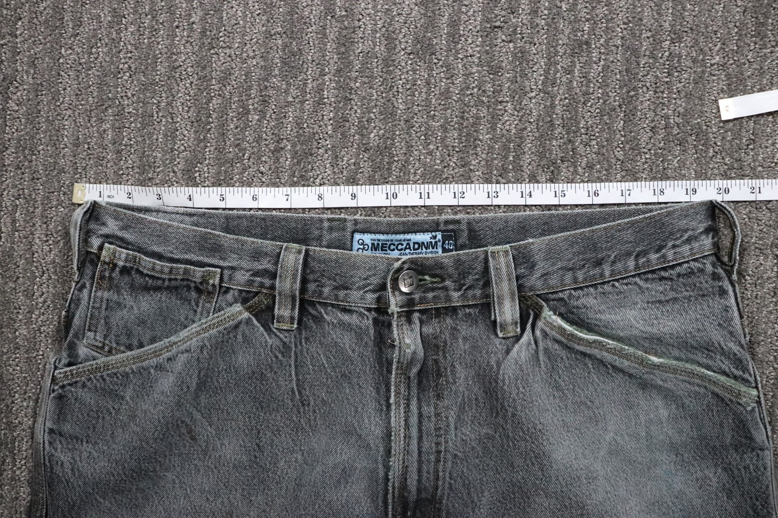 Mecca VTK 90s Baggy Jean’s Grunge Skater Hip-hop Urban Men 40×32 DAMAGED ZIPPER