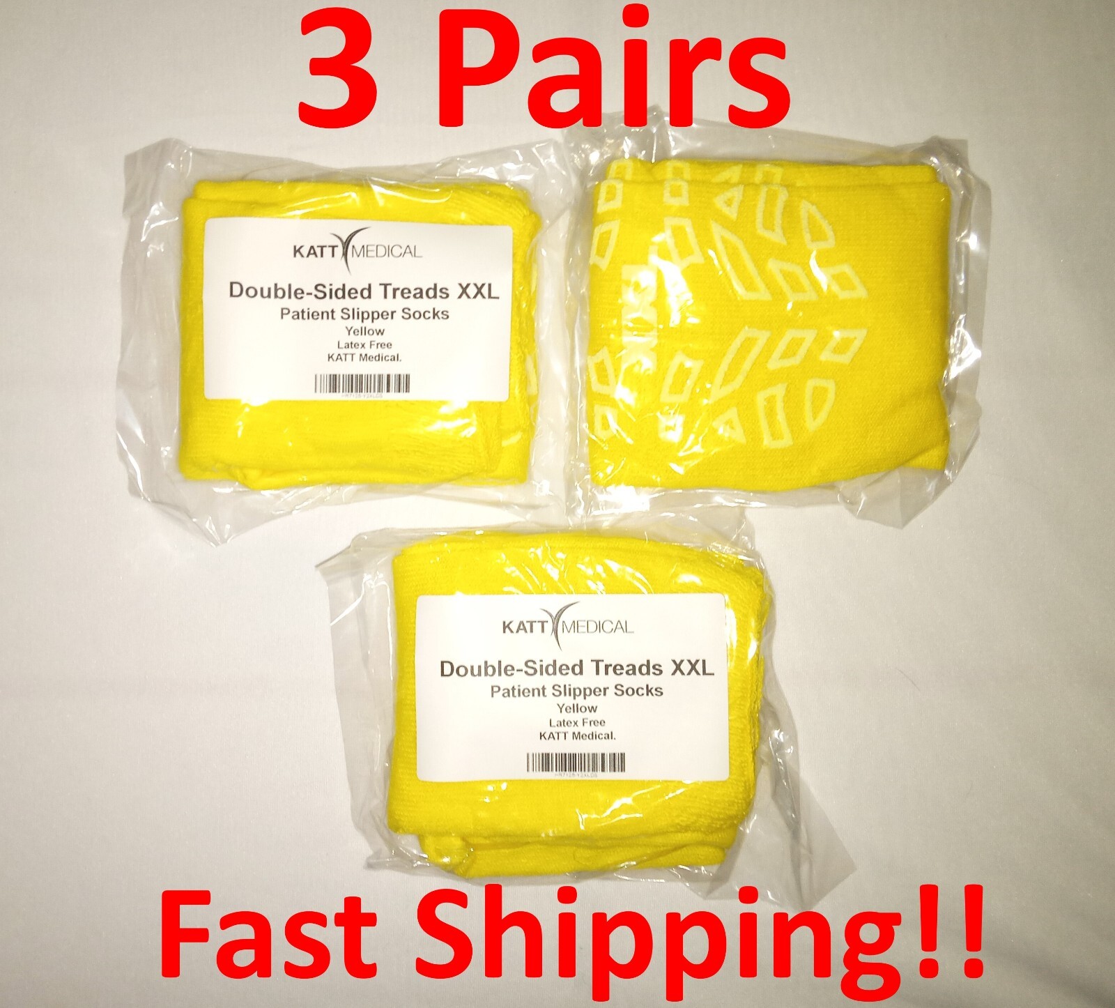 3 Pairs Double Sided XXL Non Skid Hospital Travel Slipper Socks Fast Shipping!!