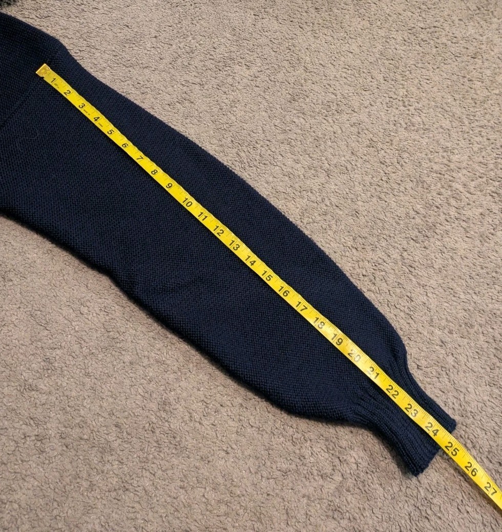 Vintage Guernsey Full Zip Navy Sweater British Fisherman Men’s Medium