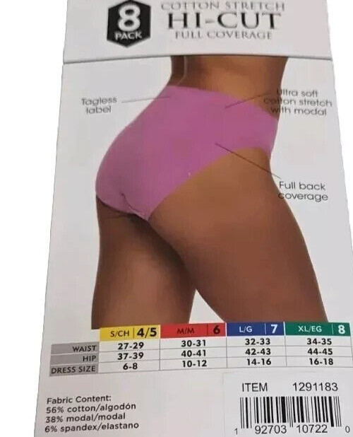 Felina Hi-Cut Panties Small 8 Pack