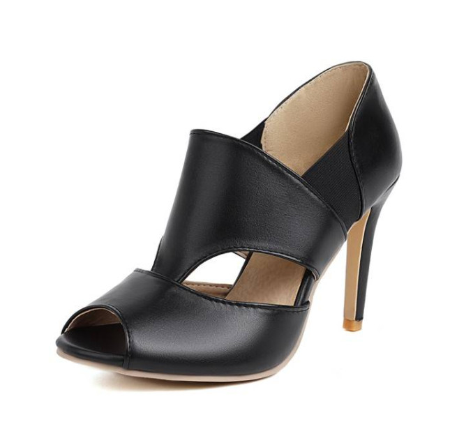 Women’s Peep Toe Hollow Out Sandals High Stiletto Heels Pumps Shoes Plus Size OL