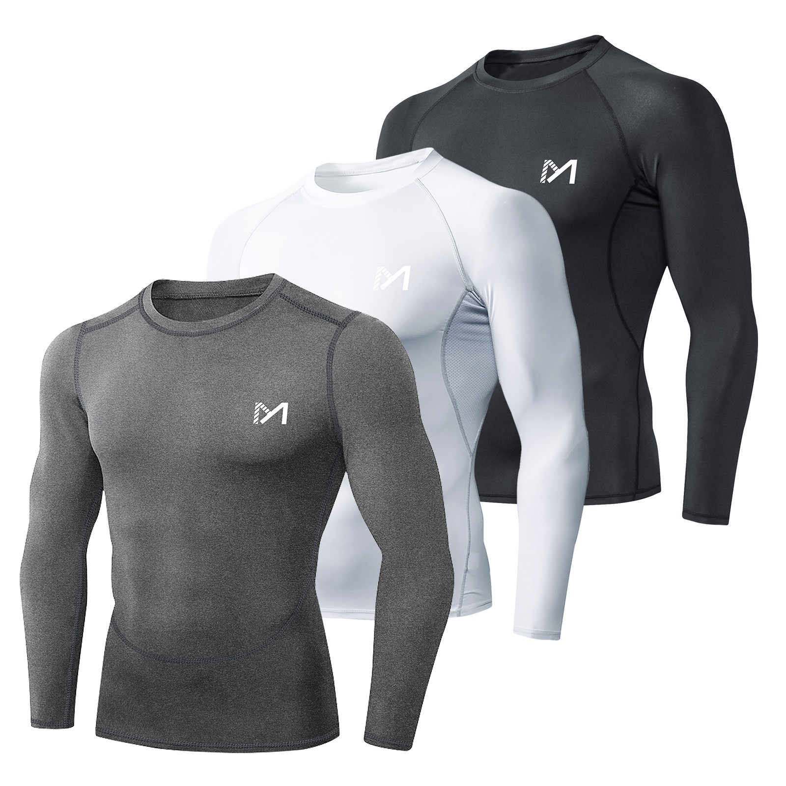 Men’s Compression Shirt Long Sleeve Athletic Workout Shirts Active Base Layer