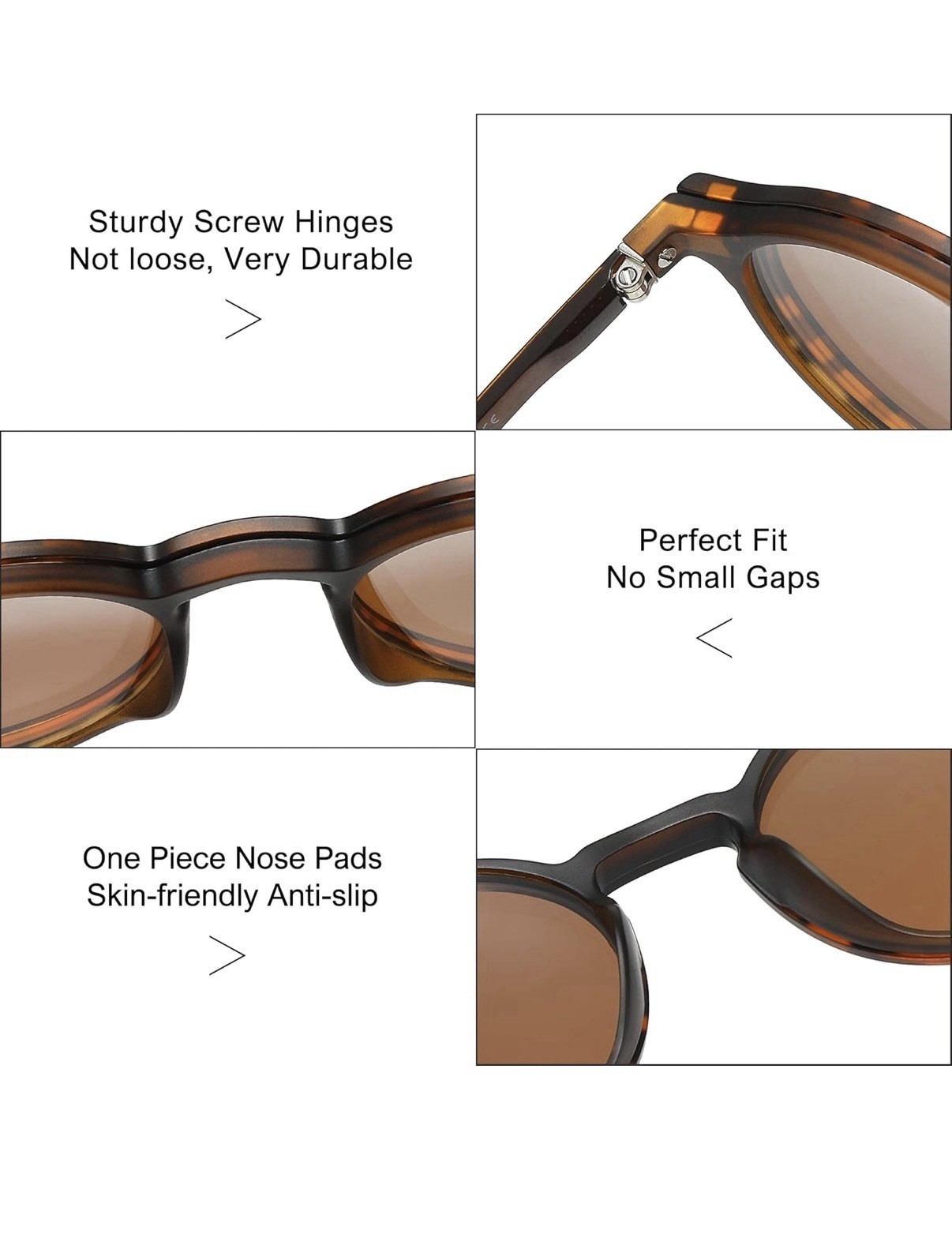 Retro Round Glasses Frame 3 in 1 Polarized Magnetic Clip-on – Easy Transition
