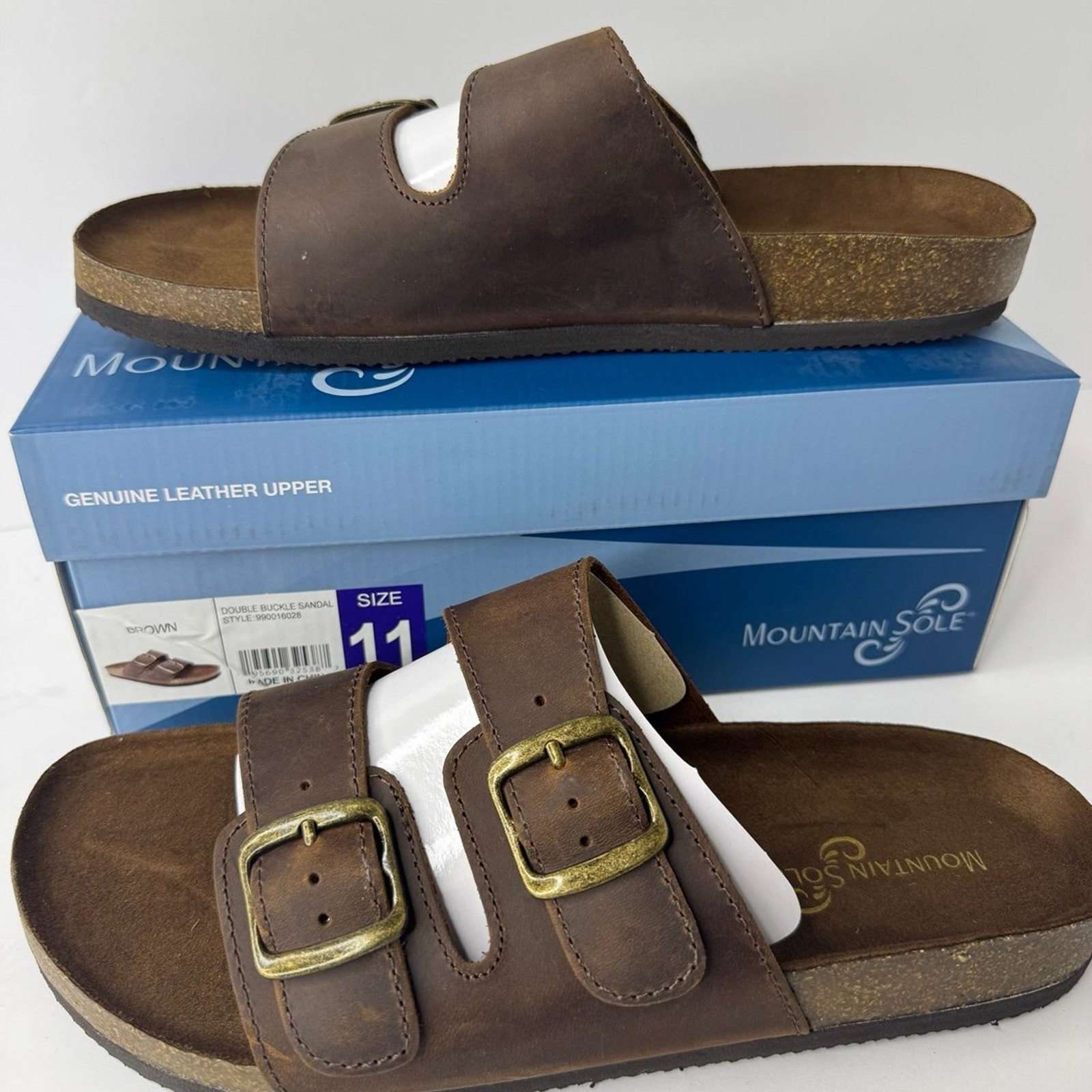 Mountain Sole Brown Leather Sandals Women’s Size 11 New In Box