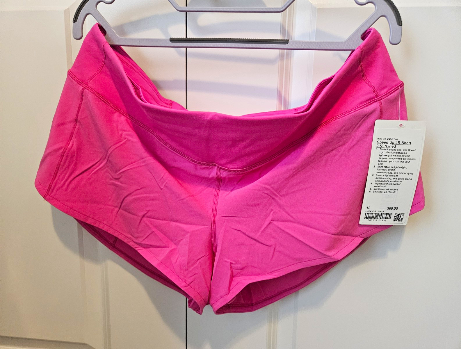 Lululemon Speed Up LR 2.5″ Lined Lightweight Stretch Running Shorts Pink 12
