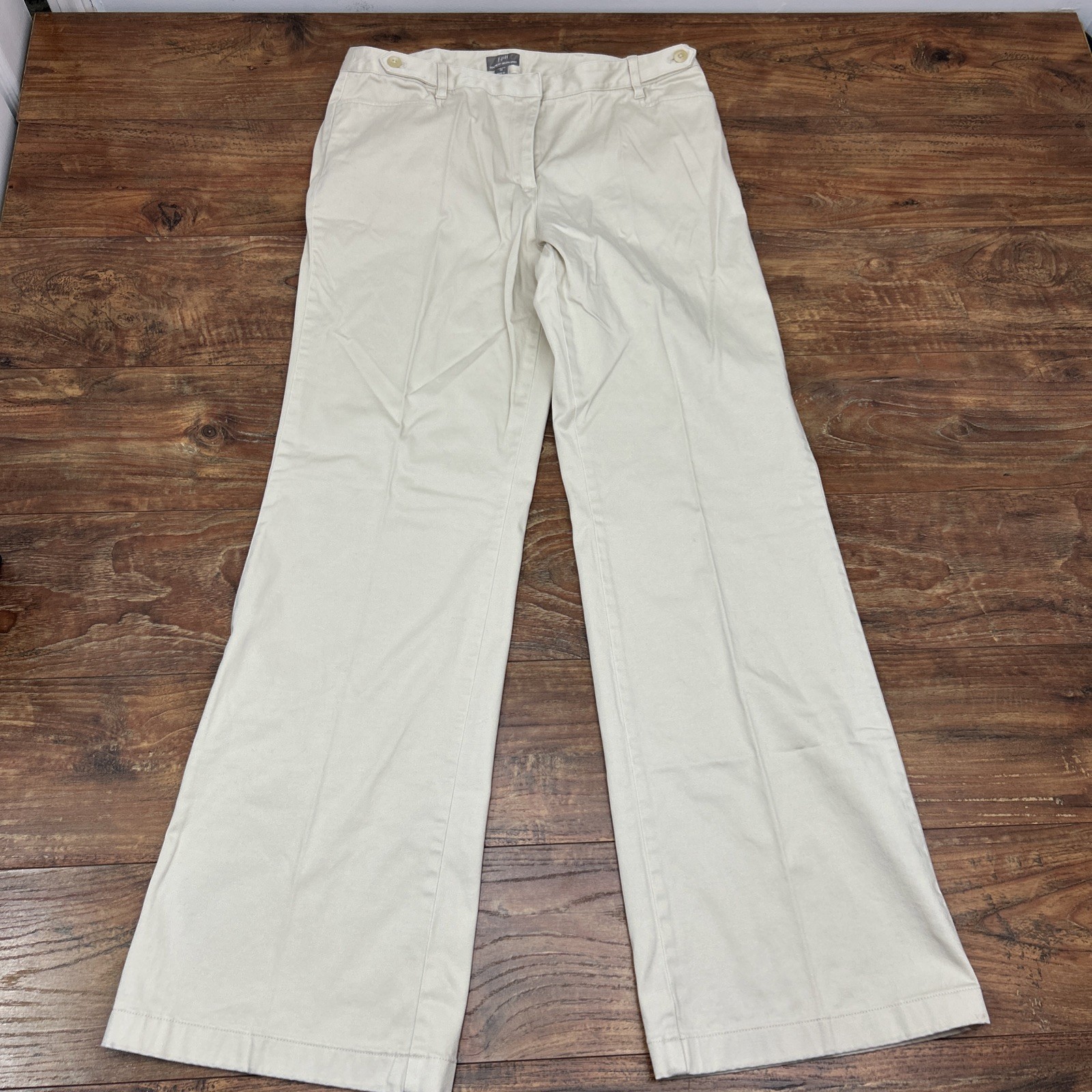 J. JILL Genuine Fit Below Waist Stretch Cream Womens Dress Pants Office Size 10