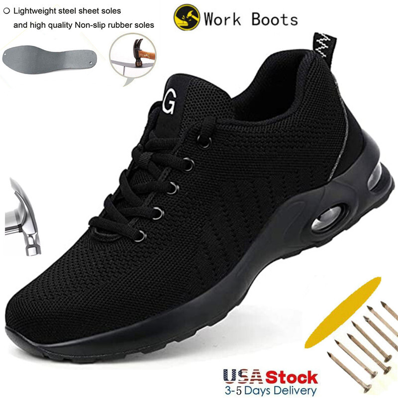 Mens Work Boots Safety Shoes Steel Toe shoes Sneakers Lightweight size 9 10 12
