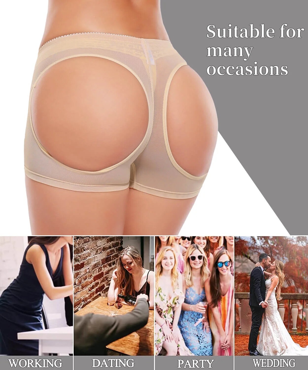 2 Pack Women Butt Lifter Booty Hips Enhancer Shapewear Body Shaper Underwear US