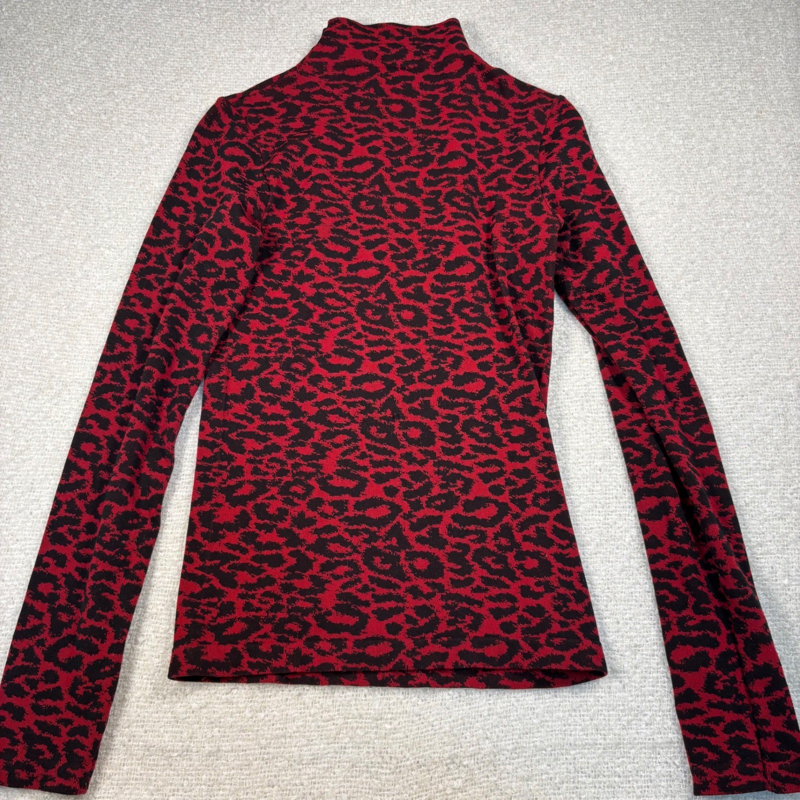 choice black red leopard print turtleneck blouse fitted Y2K coquette chic gothic