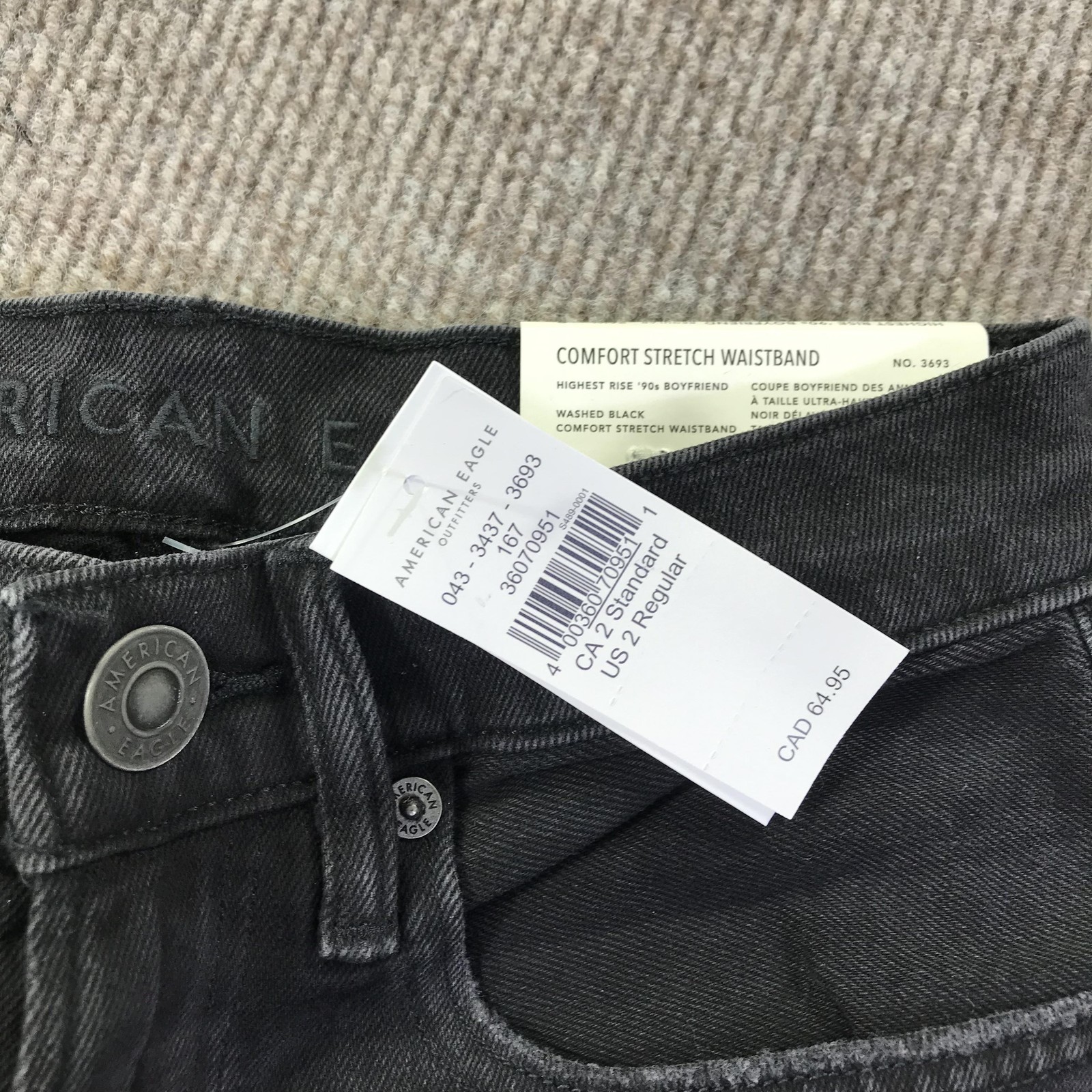 American Eagle Jeans Womens 2 26W Highest Rise 90s Boyfriend Distressed New