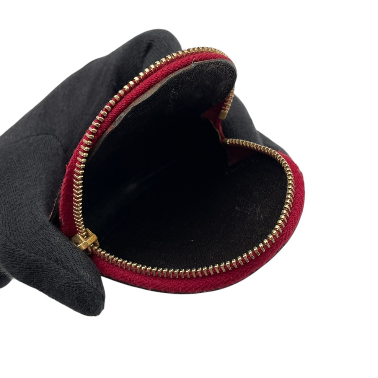Authentic GUCCI Lovely Heart Guccissima Leather Coin Case Red Compact Purse
