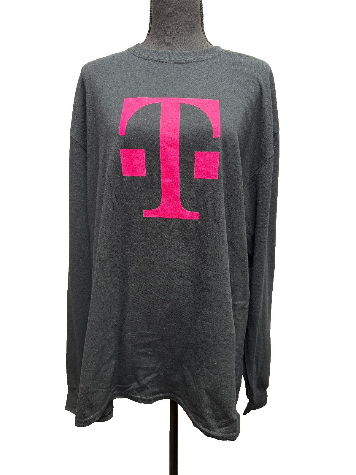 T-Mobile 100% Cotton Long Sleeve Black Pink Tshirt Size Medium New