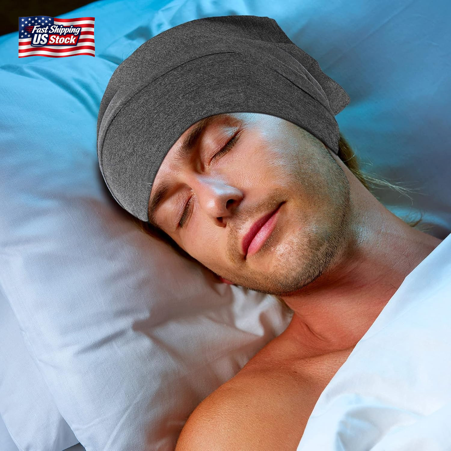 Geyoga 2 Pcs Silk Satin Bonnet for Sleeping Men Silk Satin Beanie with Adjustabl