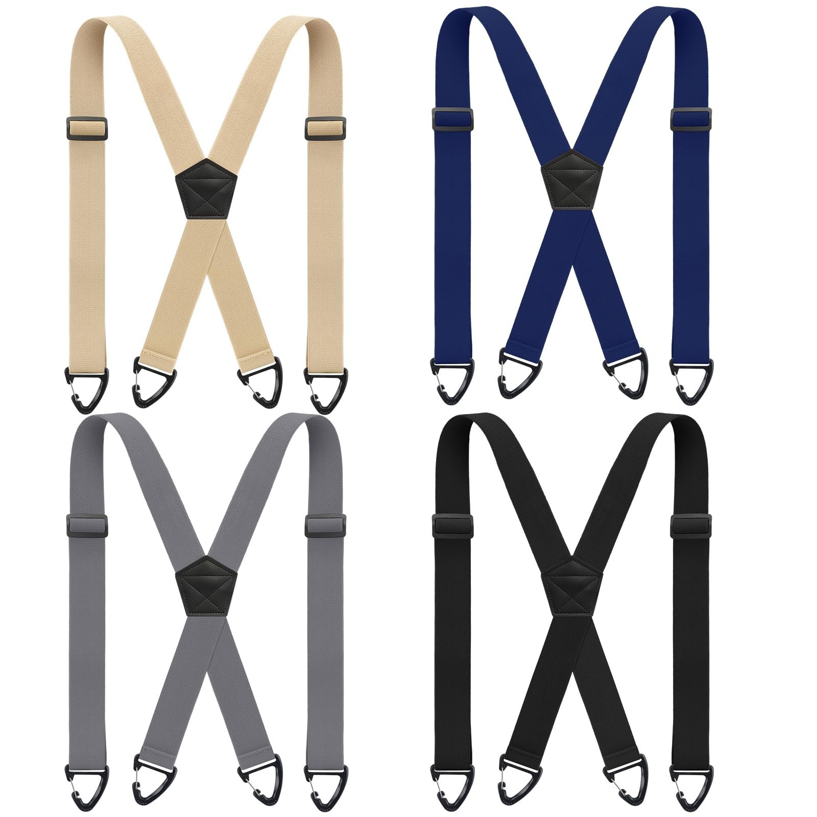 4 Pcs Heavy Duty X Back Hidden Suspenders for Men – Adjustable Invisible Belt, 1