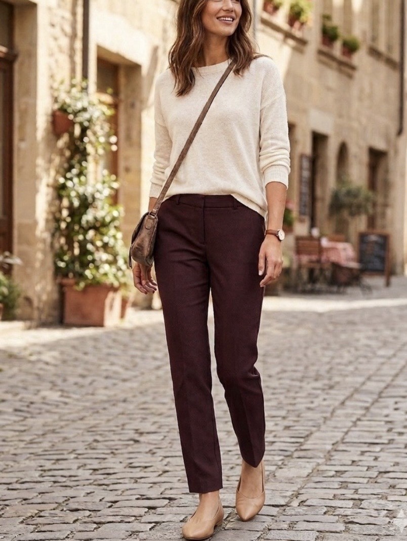 Banana Republic Ryan dress pants Burgundy Size 2 Office Work Preppy Maroon