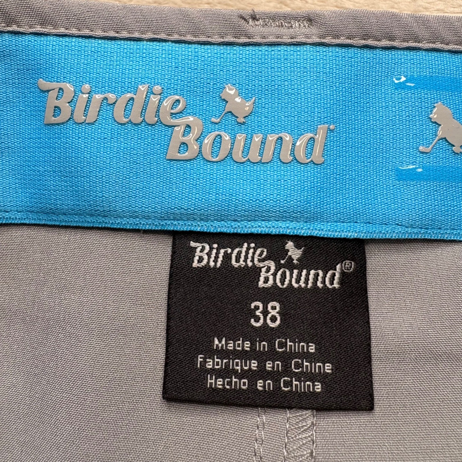 Birdie Bound Performance Golf Shorts Mens 38 Gray 9″ Inseam Cargo 6 Pockets