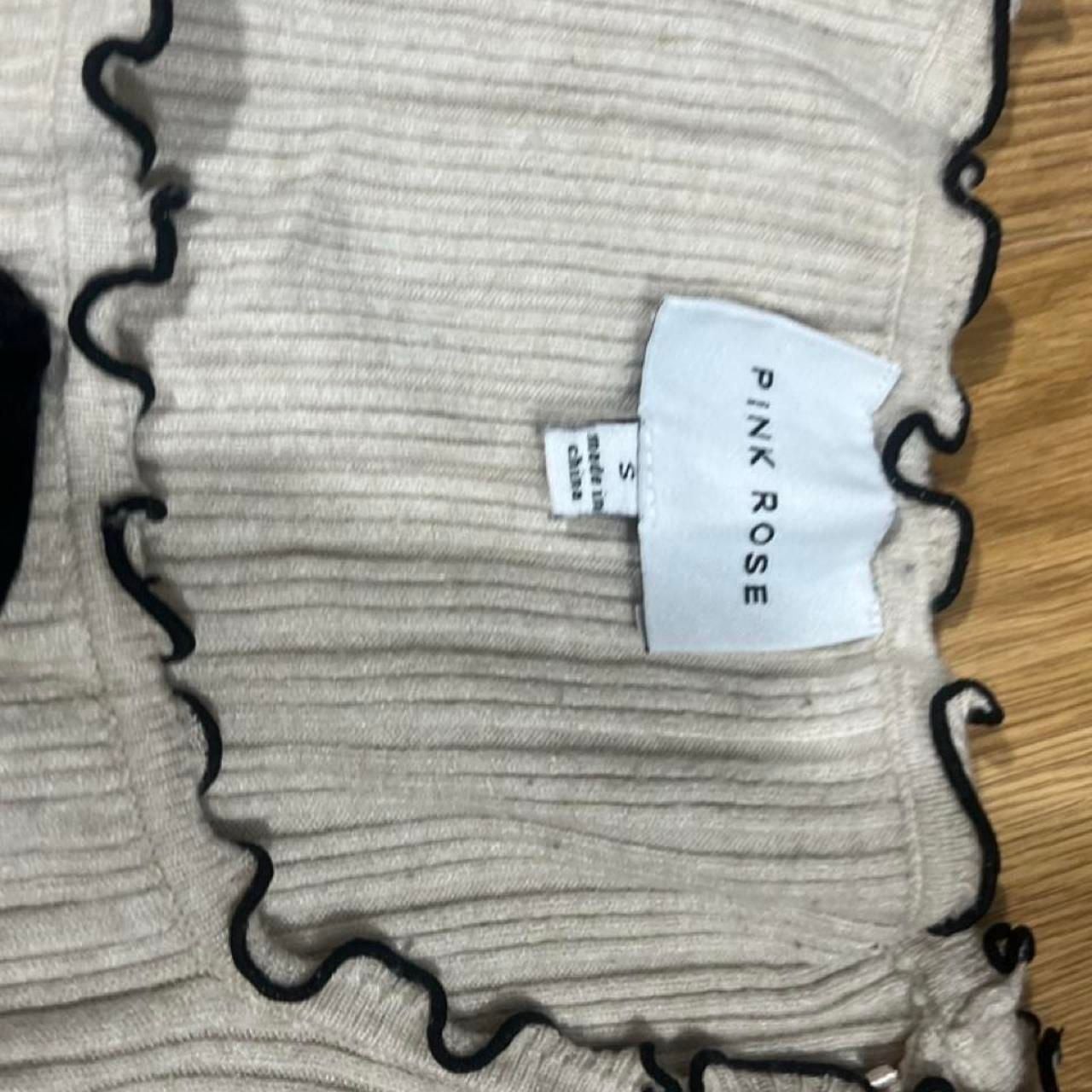 Pink Rose Cream Ribbed Knit Maxi Dress Size S