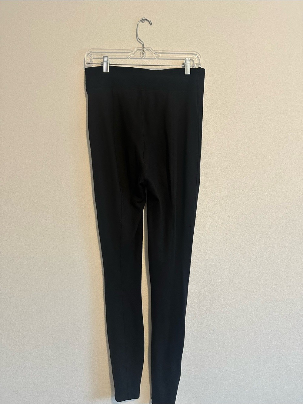 SPANX Black Seamless High Waisted Leggings Angle Zipper Size L Slimming