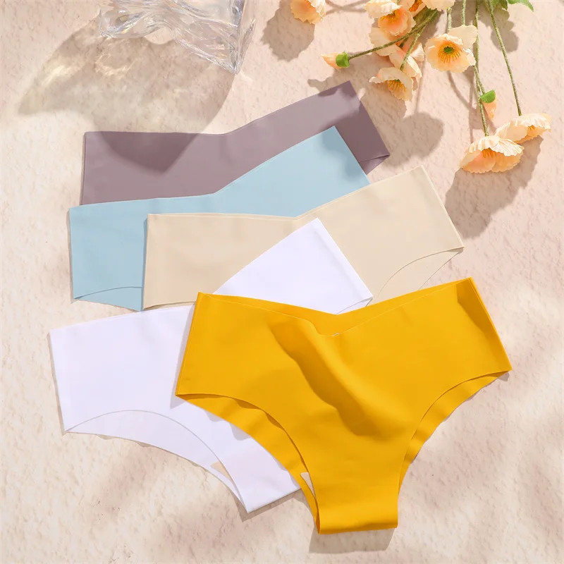 Low Rise Brief Panties Seamless Stretch Breathable Soft Comfortable Fit 4PCS