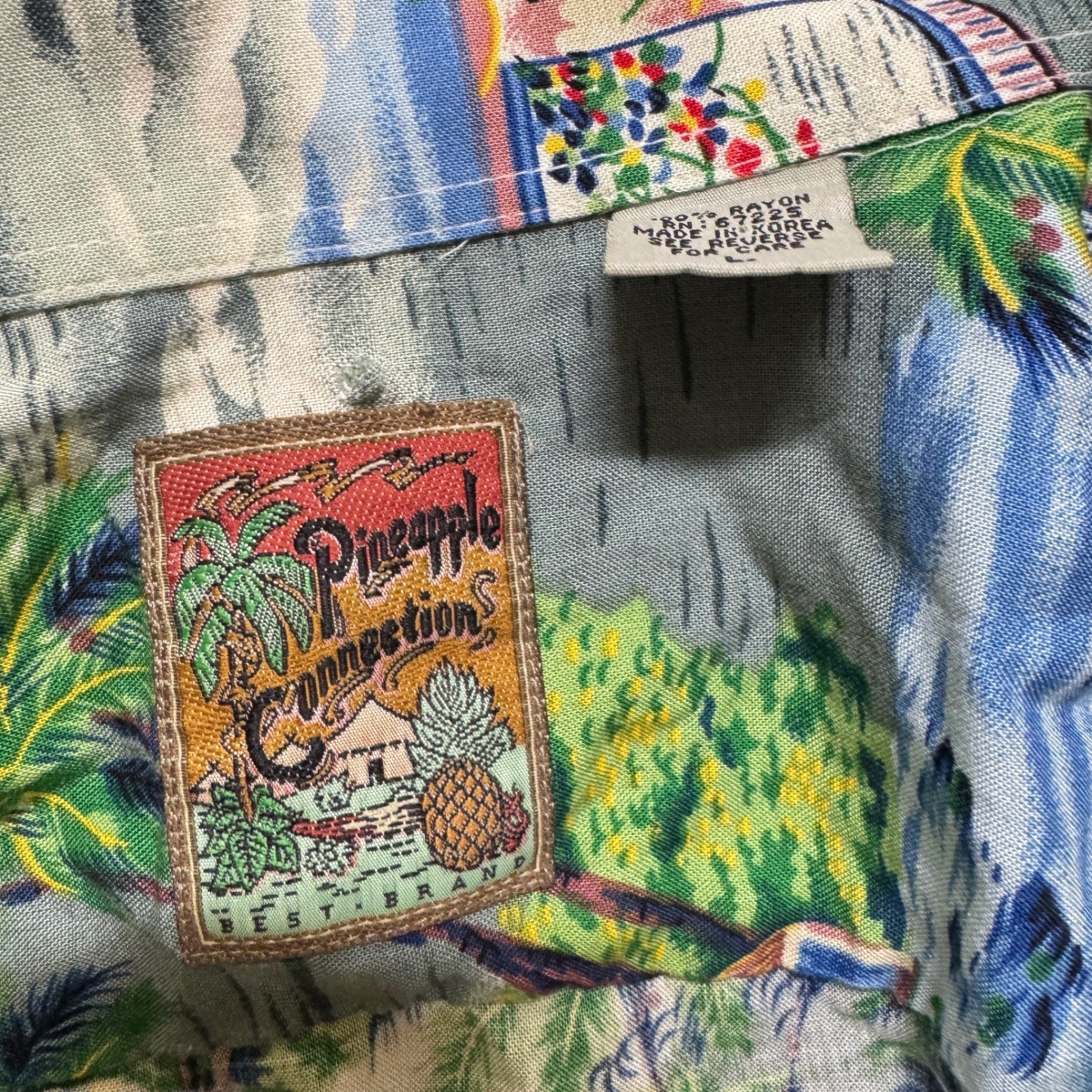 Pineapple Connection Shirt Size XL Red Vintage Men Hawaii Palm Floral 100% Rayon
