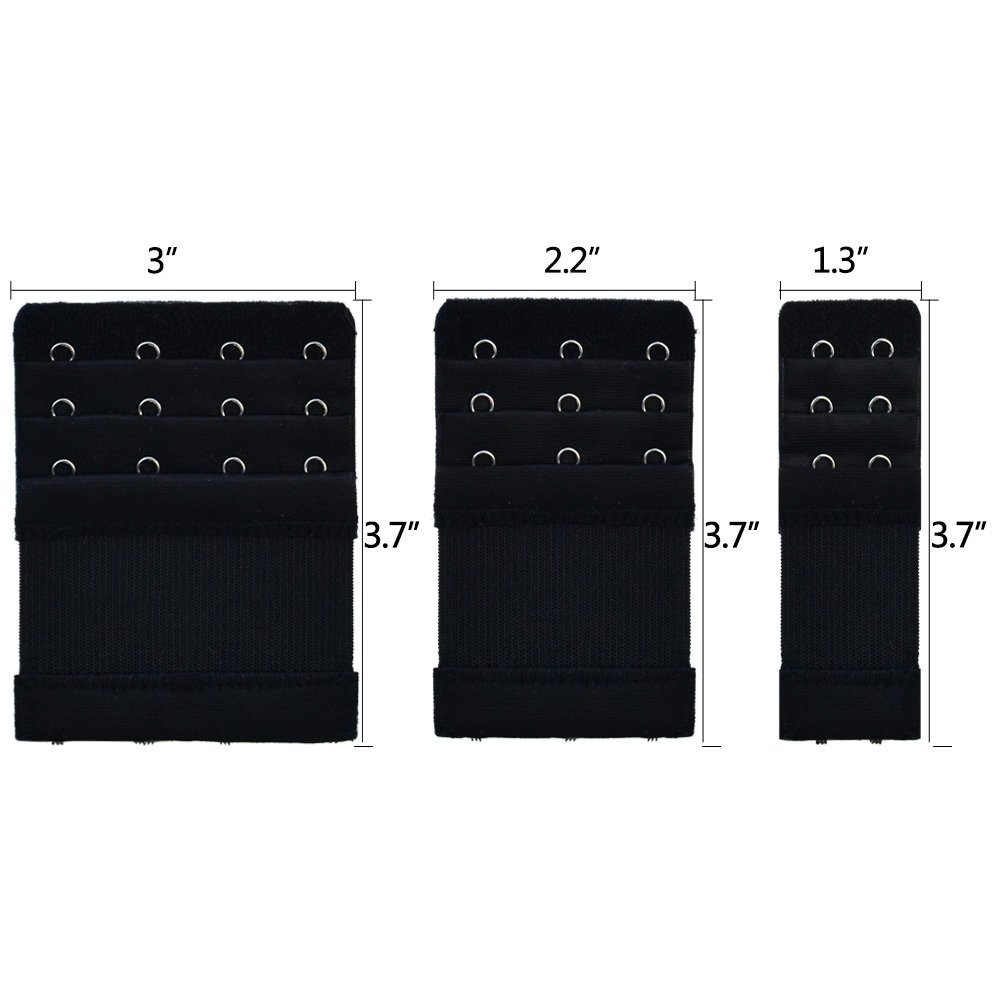 Bantoye 9pcs Bra Extender 2 Hooks/3 Hooks/4 Hooks Nylon Elastic Back Bra Band…