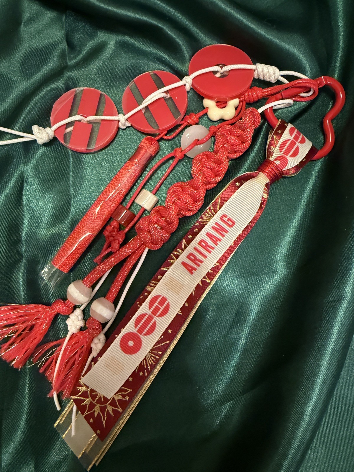 Large BTS Arirang bag charm keyring keychain red logo Korean style concert love